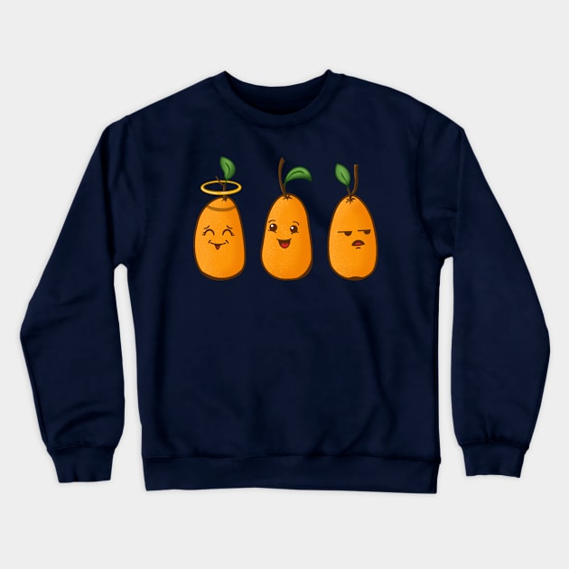 Three Cute Kumquats Crewneck Sweatshirt by Ratatosk